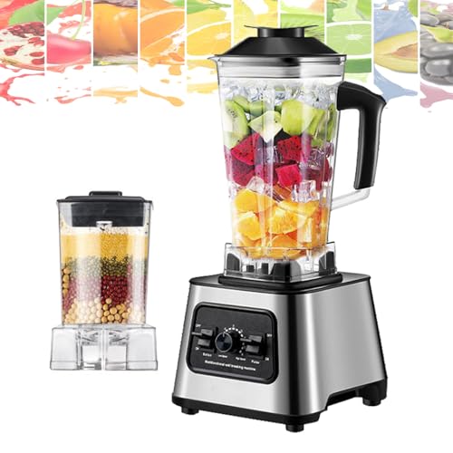 Blenders for Kitchen, 6000w Food Processing Blender with 85 Oz Container, Electric Food Chopper for Meat and Vegetable, Blender Mixer with 9-Speed Adjustment for Ice,Nut,Fruit