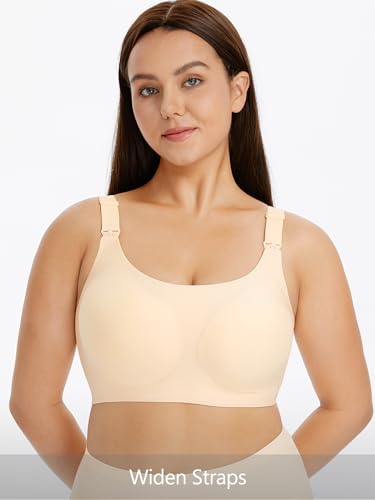 Angelhood Seamless Nursing Bra for Women Wire Free Full Coverage Nursing Bra T-Shirt Bra with Extra Extender - Image 3