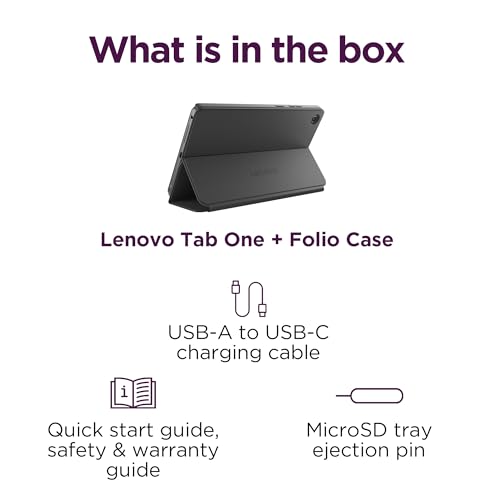 Lenovo Tab One - Lightweight Tablet - up to 12.5 Hours of YouTube Streaming - 8.7" HD Display - 4 GB Memory - 64 GB Storage - MediaTek Helio G85 - Includes Folio Case - image 8