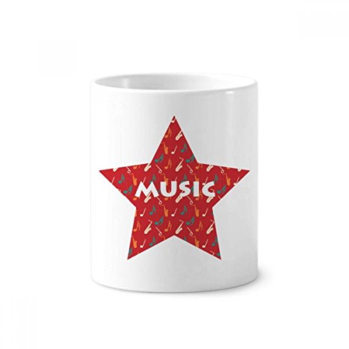 Tasse en céramique saxophone rouge et notes de musique 350ml
