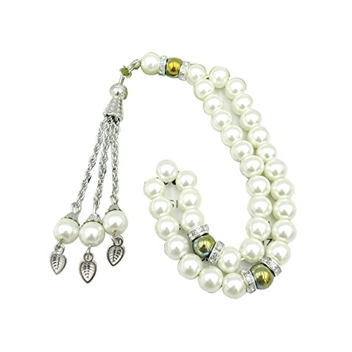 XER Gebetsperlen Armband Pearl Quaste Perlen Buddhistischer Buddha. Meditationsperlen Mala Perlen Halskette Männer Frauen Schmuckgeschenke,Green Cover