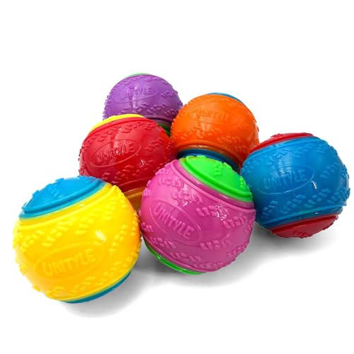UNITYLE Squeaky Dog Ball Dog Toys for Dogs Teeth Cleaning Puppy Pack of 6