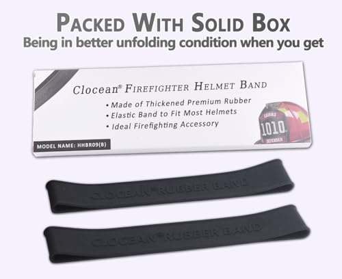 Firefighter Helmet Band 2 Pack, Strengthened Rubber Fire Helmet Strap for Holding Firefighting Tools, Flexible and Sturdy to Fit for Various Styles of Fire Helmets or Hard Hats, Black by Clocean - Image 7