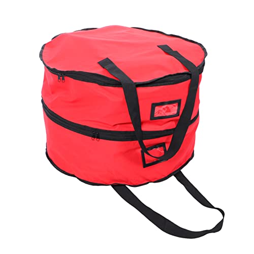 Alipis 1pc Capacity Double Layered Wreath Storage Bag for Christmas and Party Supplies Round Organizer Handle for Wedding Preparation and Seasonal Decoration