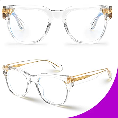 Image of VISOONE Square TR90 Blue Light Blocking Glasses with Anti Glare Computer Glass Woman and Men SAGE