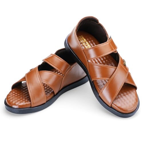 Image of DOCTOR EXTRA SOFT Orthopedic Diabetic Comfortable Dr Sole Footwear Daily Use Casual Wear Stylish Black Cushioned Adjustable Strap Sandals for Men's-Gents & Boy's L-12