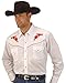 Price comparison product image ELY CATTLEMAN Men's Long Sleeve Western Shirt with Rose Embroidery, White, XL