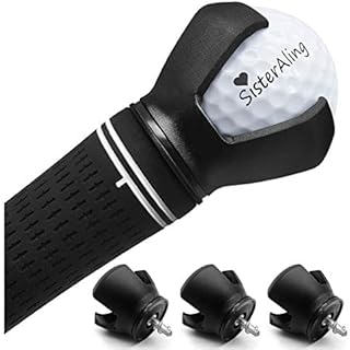 SisterAling 3-Prong Golf Ball Retriever Grabber Pick Up,Back Saver Claw Put On Putter Grip,Suction Cup Ball Grabber,Sucker for Golf Screws Tool (3 Pack)