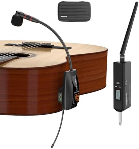 UHF Wireless Instrument Microphone for Guitar Accordion Banjo Vio...