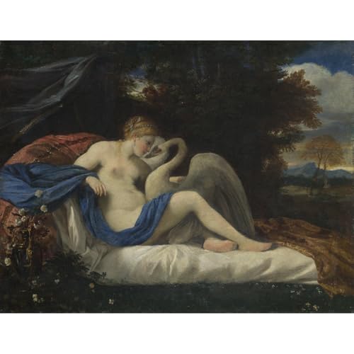 Impression sur toile Pier Francesco Mola Leda et le cygne 101x127 cm pour salon