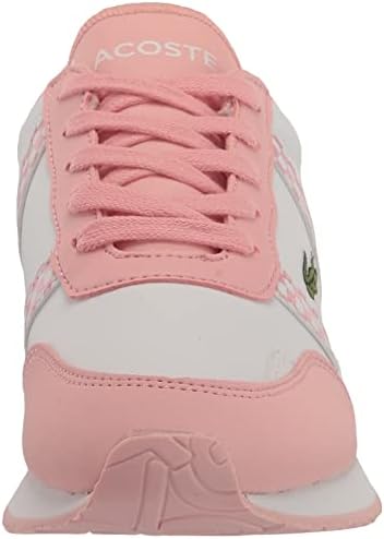 Lacoste Kids Partner Piste Sneaker, White/Pink, 6.5 US Unisex Toddler | Image 1