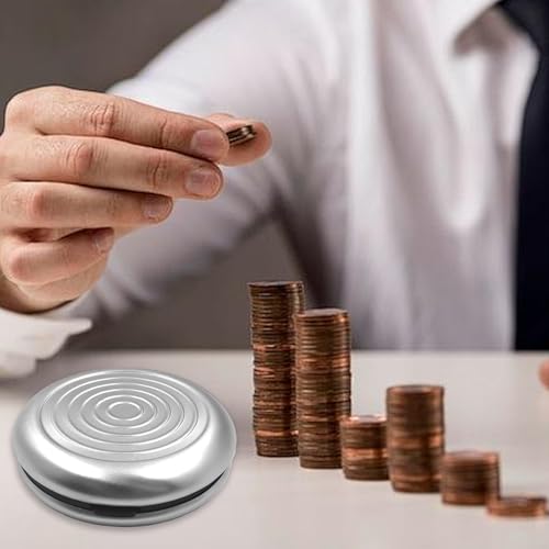 Zerquell Monedas Monedero Euro, Smart Wallets, Portátil Monedero Cambio, 7 Dispensadores, Organizador Estuche Duro Almacenaje para Monedas para Coche, Carteras, Bolsillos (Plata) - imagen 5