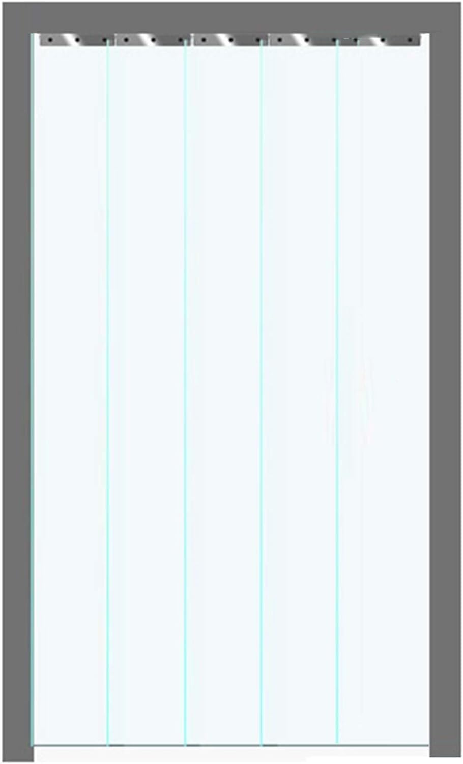Rideau à bandes en PVC industriel, 1,5 x 3 m, lamelles nervurées transparentes avec raccords en acier inoxydable pour stockage au froid, solution de porte flexible, économe en énergie, installation