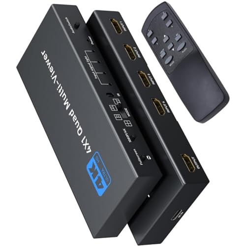 Commutateur HDTV 4K 4x1 écran noir évité grâce au multi viewer sans couture