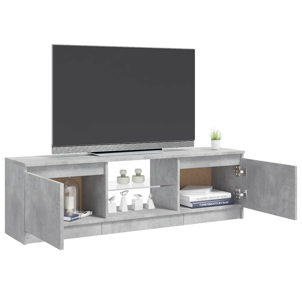 vidaXL Mobile Porta TV con Luci LED Grigio Cemento 120x30x36 cm