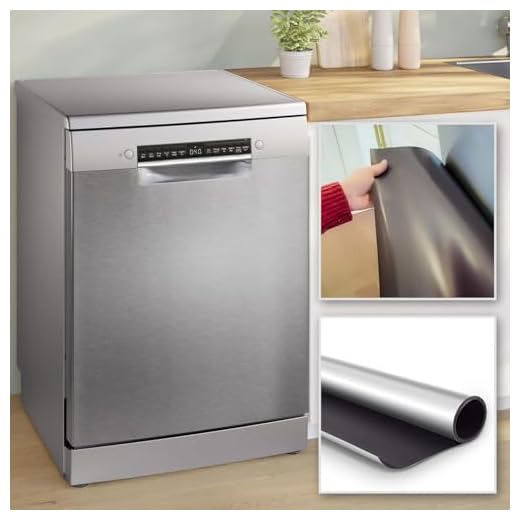 Stainless Steel Dishwasher Magnet Cover (23" x 28" Sheet) — Brushed Silver Magnetic Dishwasher Door Cover to Hide Dents and Scratches — Front Panel Cover for Dishwashers - Magentic only