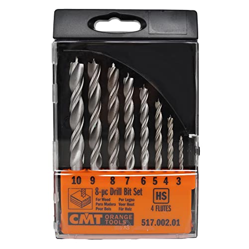 Pack 8 Twist Drills HS D = 3-4-5-6-7-8-9-10 DX, Black / Light Grey