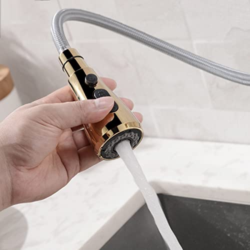 Mitigeur de cuisine or à ressort avec douchette extractible 2 jets