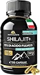 Shilajit+ Himalayano Puro Movezen – Altamente Dosato 2500 mg – Estratto 5:1, Titolato al 75% in Acido Fulvico –120 Capsule Vegane – +85 Minerali – Integratore Naturale