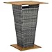 Produktbild Bartisch Grau 80x80x110 cm Poly Rattan und Massivholz Akazie