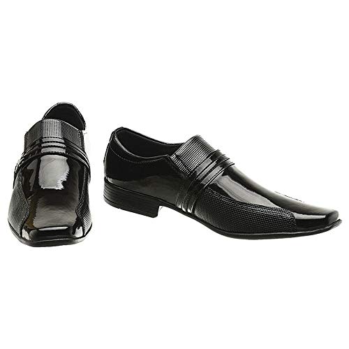 Sapato Social Masculino Couro Envernizado SanLorenzo Verniz 3 Cor:Preto;Tamanho:42