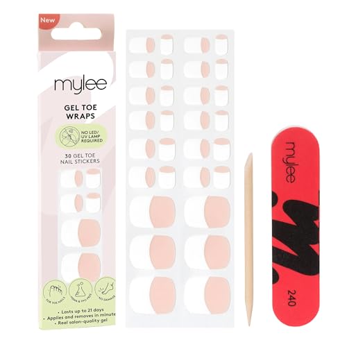 Mylee Gel Toe Wraps Real Gel Pedicure No Lamp Needed Up to 21 Days of Wear Salon-Quality Finish Easy Peel and Stick Chip-Free No Dry Time Long-Lasting Easy Removal