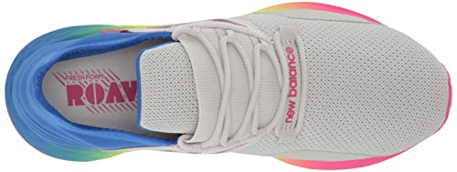 New Balance Tênis de corrida infantil Fresh Foam Roav V1 com cadarço, Alumínio claro/cobalto, 5 Big