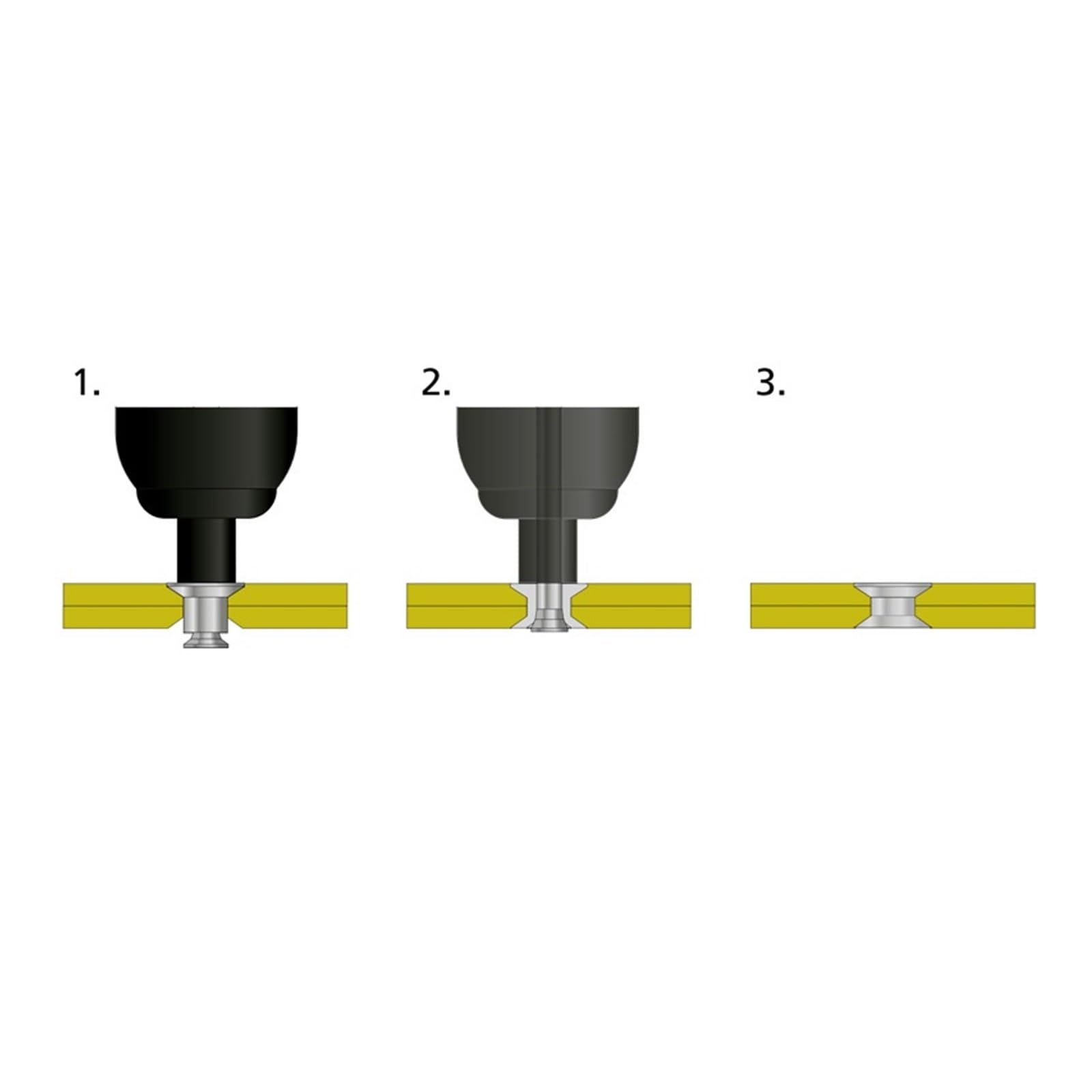 rivets à enfoncer, Circuit Imprimé En Acier Au Carbone À Double Tête Fraisée, 100 Rivets Aveugles 2.4mm,3.0mm,.2mm