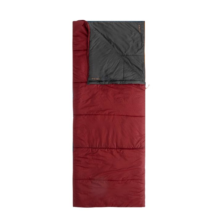 Exped MegaSleep - Dual-Temperature 3-Season Lightweight Sleeping Bag with 100% Recycled Materials for Tent & Van Camping, Uno 25/40, Burgundy/Ocean
