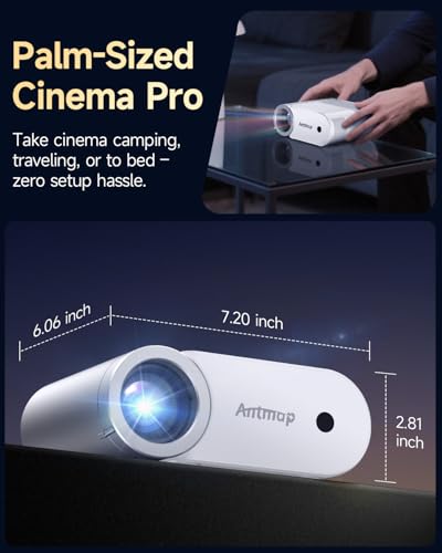 Image of Mini Projector with WiFi and Bluetooth, 1080P Support Portable Projector for iPhone, 200 inch Portable Projectors for Bedroom, Compatible with Phone /Pad /Laptop /TV Stick