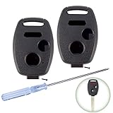 Febrytold 2 Pcs Keyless Entry Remote Key Shell for Honda, 3 Buttons Key Fob Casing for Honda Civic CR-V Fit Accord Crosstour Odyssey CR-Z and 1 Pcs Screwdriver (Only Key Shell)