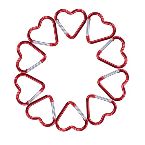 Soporte de llave de corazón, Clif de ganchillo Carabiner Corazón | Clip de tocador de la forma del corazón - Herramienta de fijación de aluminio para viajar, caminar, alpinar, senderismo, pesca