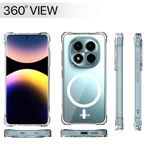 Image of Amazon Basics Back Cover for Redmi Note 15 Pro 5G Mag-Safe Shockproof PC + TPU Protective Case Magnetic Support Bumper Case (Transparent Mag-Safe)