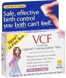 VCF Birth Control, 9 Single Sealed Films by Apothecus Pharmacuetical