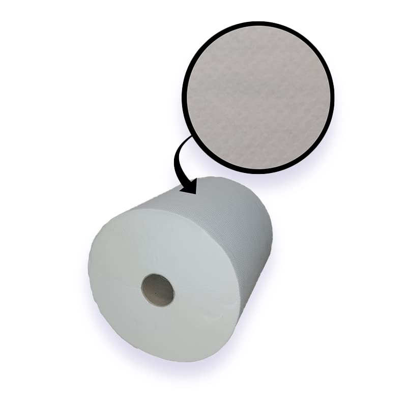 Essuie-mains pure ouate gaufré blanc 2x20g/m² - Pack de 6 rouleaux - 2 plis - 90m en continu - Largeur 20cm - Certifié France Medical Industrie