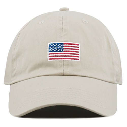 Image of USA Flag & Embroidery Premium 100% Cotton Low Profile Adjustable Baseball Dad Cap