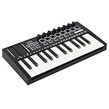 25-Key Portable MIDI Keyboard Controller USB, Compact Travel Keyboard for Beginners, Home Studio...