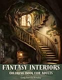 Fantasy Interiors: Unwind and Stress-Relieving Coloring Book for Adults with Furnished Fairy Tale Houses