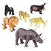 Terra 6 Wildtiere Figuren – Gorilla, Löwe, Tiger, Nilpferd, Jaguar, Nashorn – Realistische Tierfiguren Set, Kinder Spielzeug ab 3 Jahre