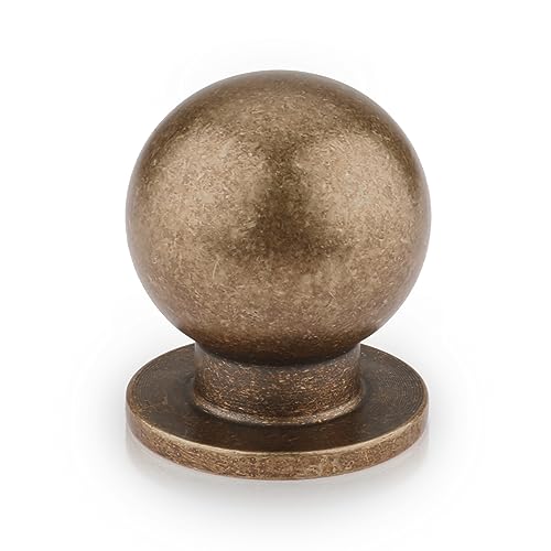 Haliwu 10 Pack Antique Bronze Cabinet Knobs Kitchen Cabinet Knobs Round Drawer Pulls for Bathroom Kitchen Bedroom