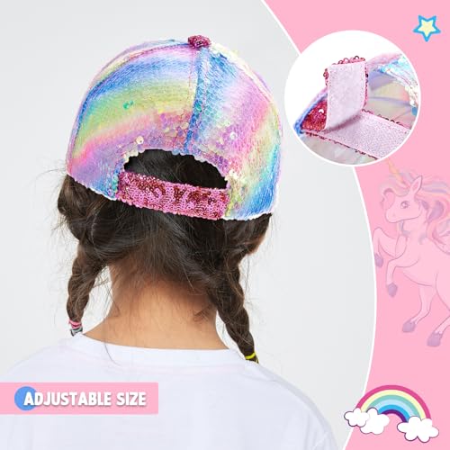 Kids Baseball Hat Baby Girls Unicorn Baseball Cap Girls Snapback Cap Pink Ball Cap for Girls Adjustable Trucker Cap for Kids4