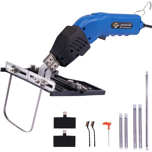 Foam Cutter Electric Hot Knife with Slotting/Groove Electric Hot Knife Styrofoam Air Cooled Hot Knife Foam Cutter 200W 110-120V (4 Blades) for EPP, EPS, XPS, EPE, KT Board, Sponge