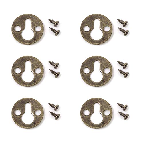 Honbay 50 runde Schlüsselloch-Regalhalterungen aus Metall mit Schrauben zum Aufhängen von Bilderrahmen (Bronze) Cover