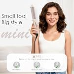 Mini Curling Iron for Travel,Dual Voltage 120-240V, 30s Fast Heating, 3 Temps 360/400/430°F Digital Settings, Small Curling Iron for Short Hair,Tiny Curling Irons for Women