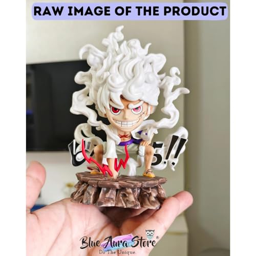 Image of Blue Aura Gear 5 Monkey D Luffy Action Figure Height- 15.5cm Collectible Multcolour PVC | Luffy Gear 5 Punch Mini...