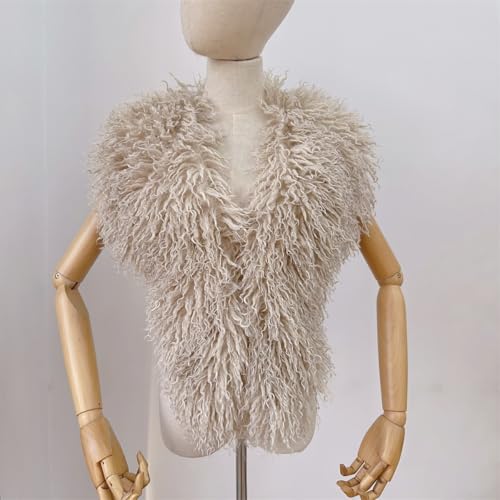 Women's Faux Fur Vest Tie Backless Halter Sleeveless Fuzzy Tank Top Back Tie Lace Up Shaggy Waistcoat2