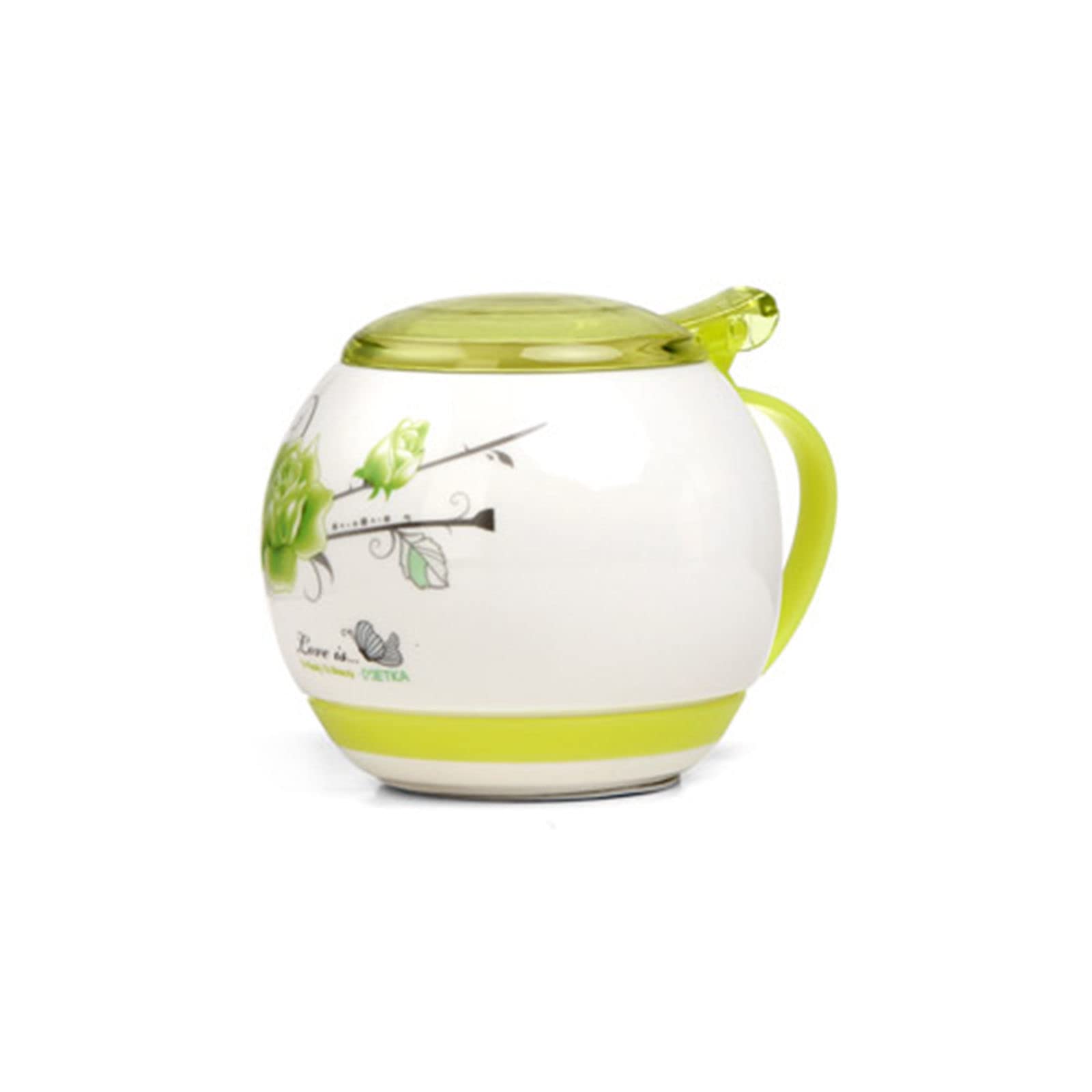 Tarro de especias de porcelana, azucarero, azucarero con tapa, botes de azúcar de café de cerámica, azucarero, tarro de especias de recipiente de azúcar, bote de condimento de salero-marrón-2 juegos (
