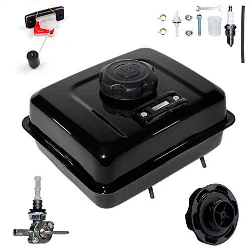 Image of JMCHstore 1 Gallon Gas Fuel Tank W / Fuel Gauge & Petcock for Predator 212 Hemi Engine, Coleman CT200U BT200X 196cc Mini bike, Baja warrior MB200, 200cc Go kart Parts, Honda GX160 GX200 Motor