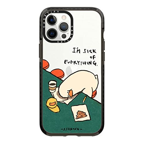 CASETiFY �C���p�N�g�P�[�X iPhone 12 Pro Max - I'm Sick Of Everything By SSEBONG - �N���A �u���b�N