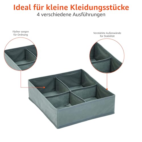 Amazon Basics Schubladen-Organizer Set, 4 Stück, Grau – Ansicht 5